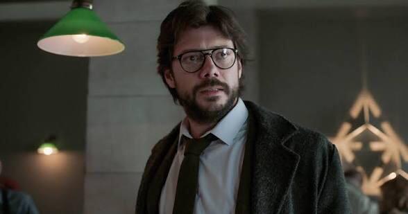 An image showing one of the most talked about cast in money heist movie whose name is Alvaro morte best known as the professor