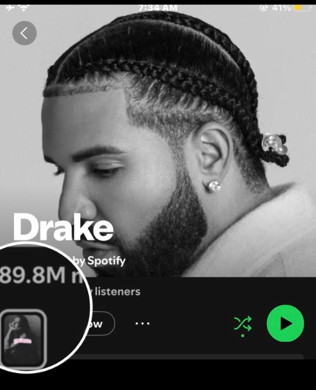 An image showing Drake streaming numbers as of May, 15, 2026