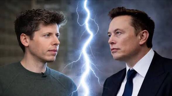 An image showing Tesla CEO known as Elon musk and openai CEO known as Altman