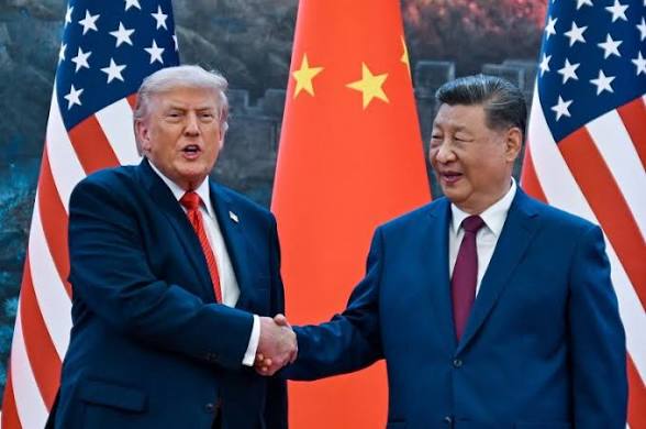 An image showing china president and united States president Donald trump