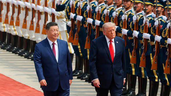 An image President trump and china president
