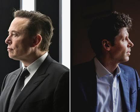 An image showing Elon musk and openai CEO known as Altman